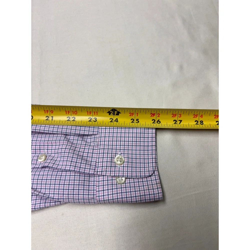 Polo Ralph Lauren Tattersall Check Shirt Mens 15.5 34/35 Pink Blue FLAW